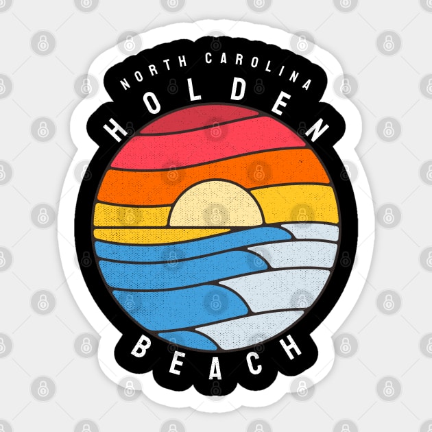 Holden Beach, NC Stained Glass Sunrise Summertime Sticker by Contentarama